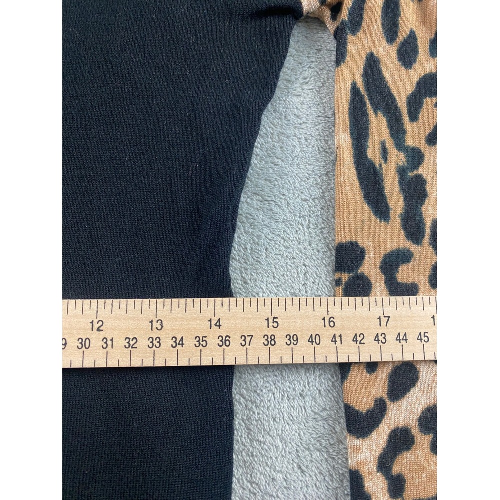 Say What? Womens Black Leopard Print Raglan Sleeve Sweater Dress Medium M - Picture 7 of 10